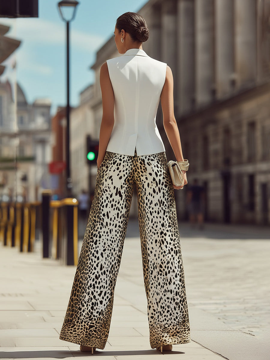 Brown Sleeveless Tailored Vest & Printed Trouser Co-ord – Whitemore & Daughters