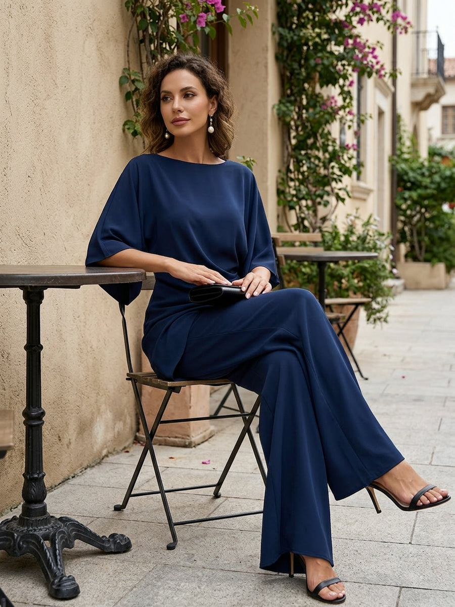 Draped Waist Blouse and Wide-Leg Pants Two-Piece Set Co-ord – Whitemore & Daughters