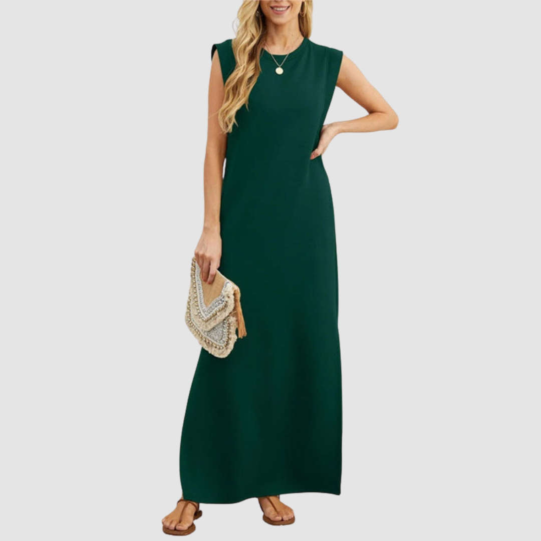 Whitemore & Daughters - Raegan Maxi Dress: Round-Neck Sleeveless Dress with Relaxed Silhouette