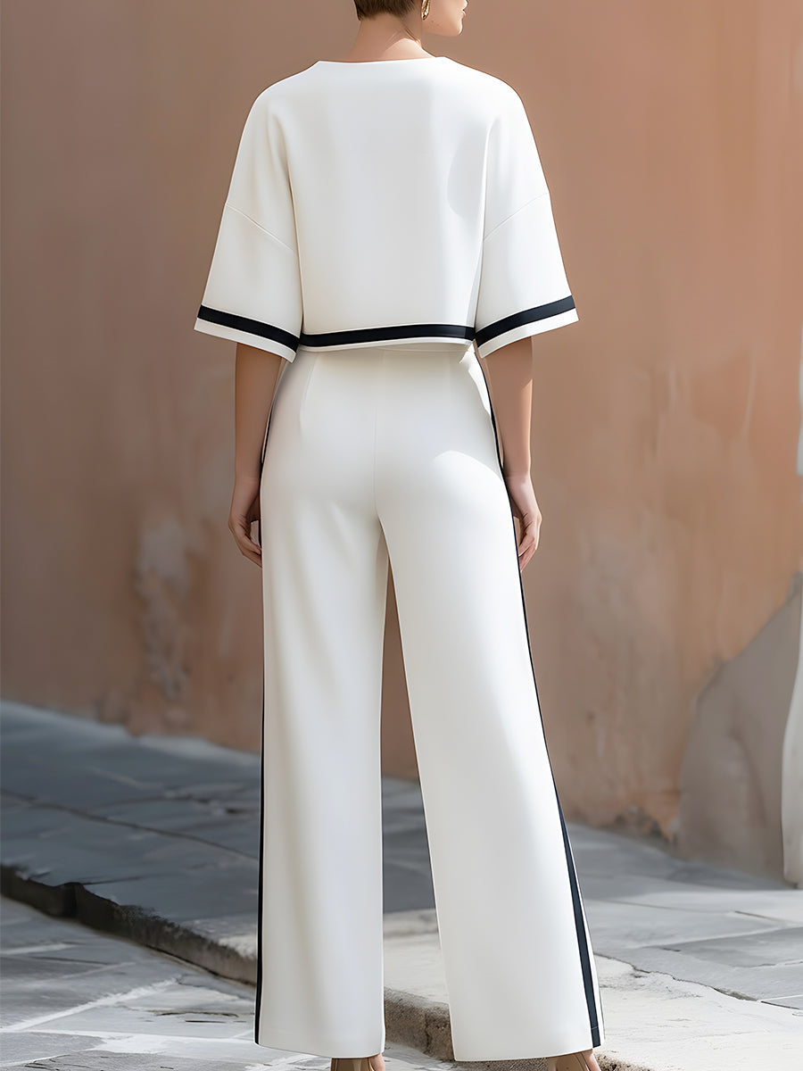 White Boxy Top & Wide-Leg Pants Co-ord – Whitemore & Daughters