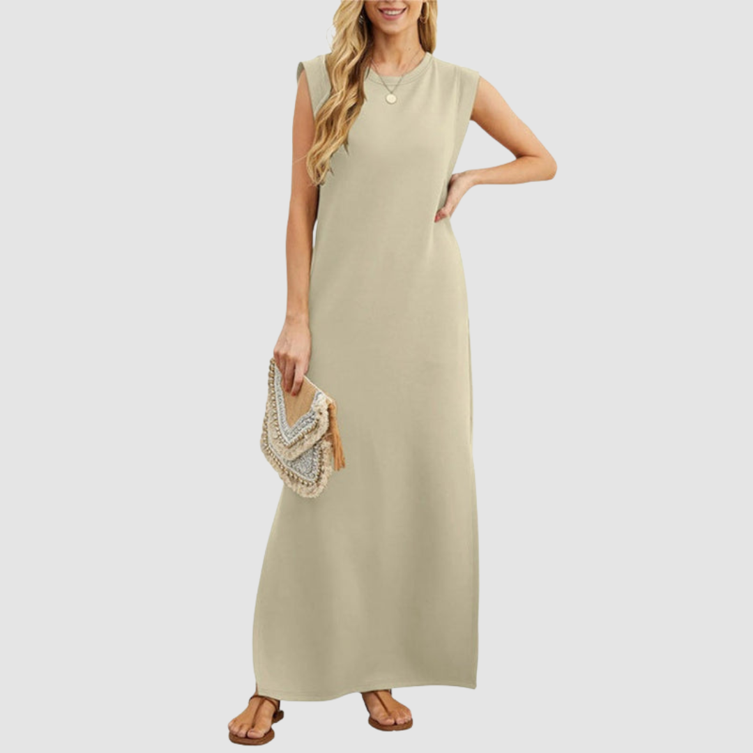 Whitemore & Daughters - Raegan Maxi Dress: Round-Neck Sleeveless Dress with Relaxed Silhouette