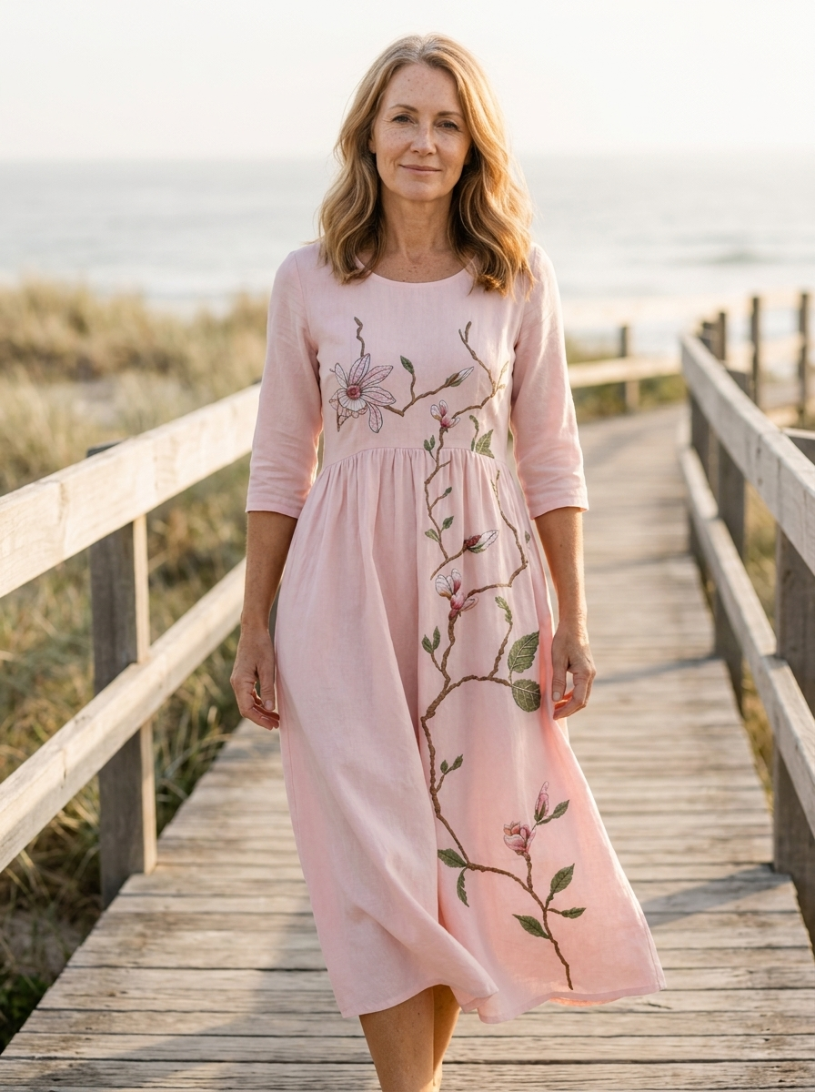 Blush Magnolia Garden Midi Dress