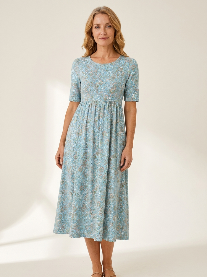 Seaside Mosaic Pocket Maxi Dress