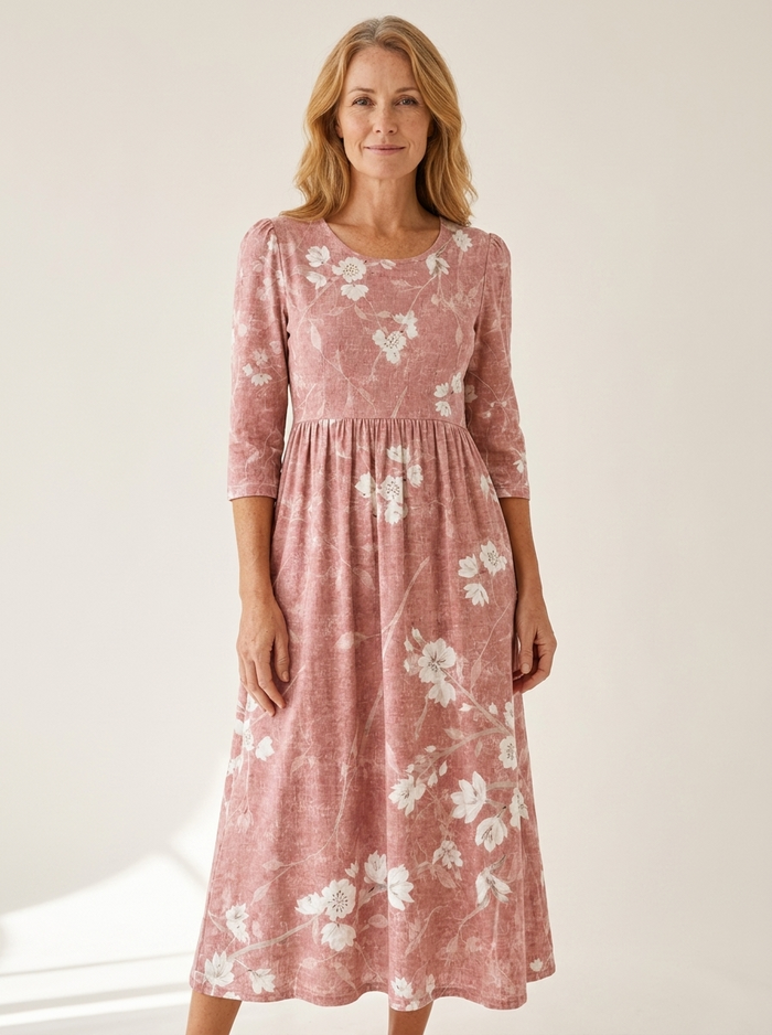 Blush Bloom Grace Pocket Midi Dress