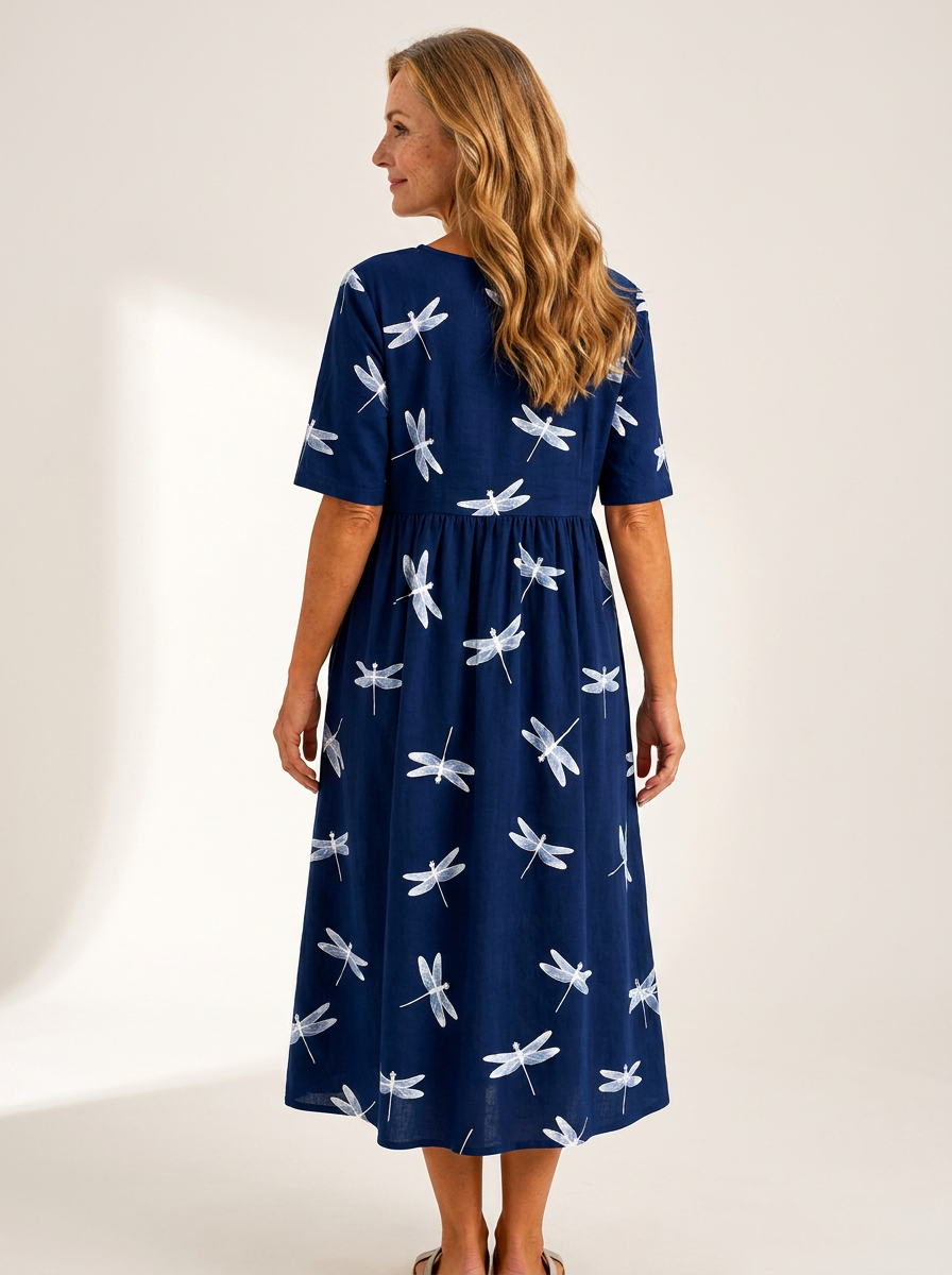 Dragonfly Breeze Pocket Midi Dress