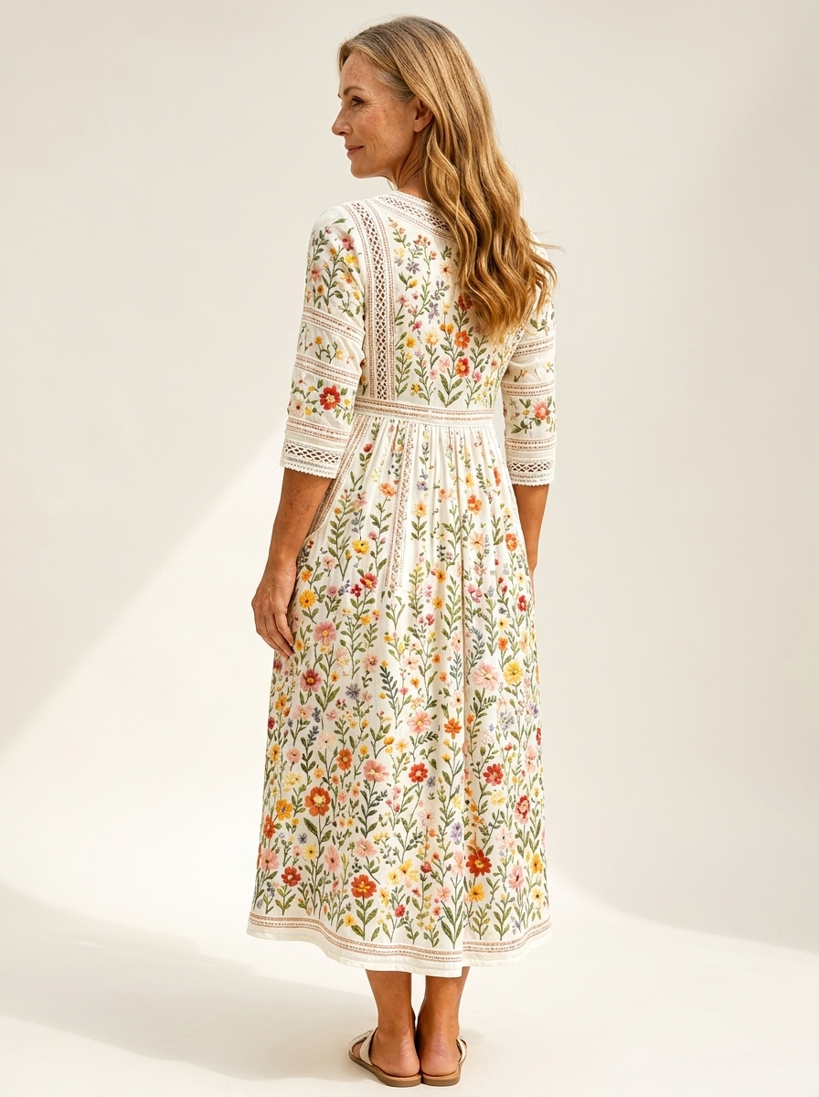 Wildflower Meadow Charm Midi Dress