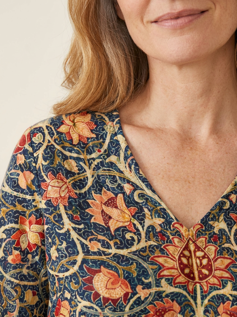 Celine | Long Blouse with V-Neck