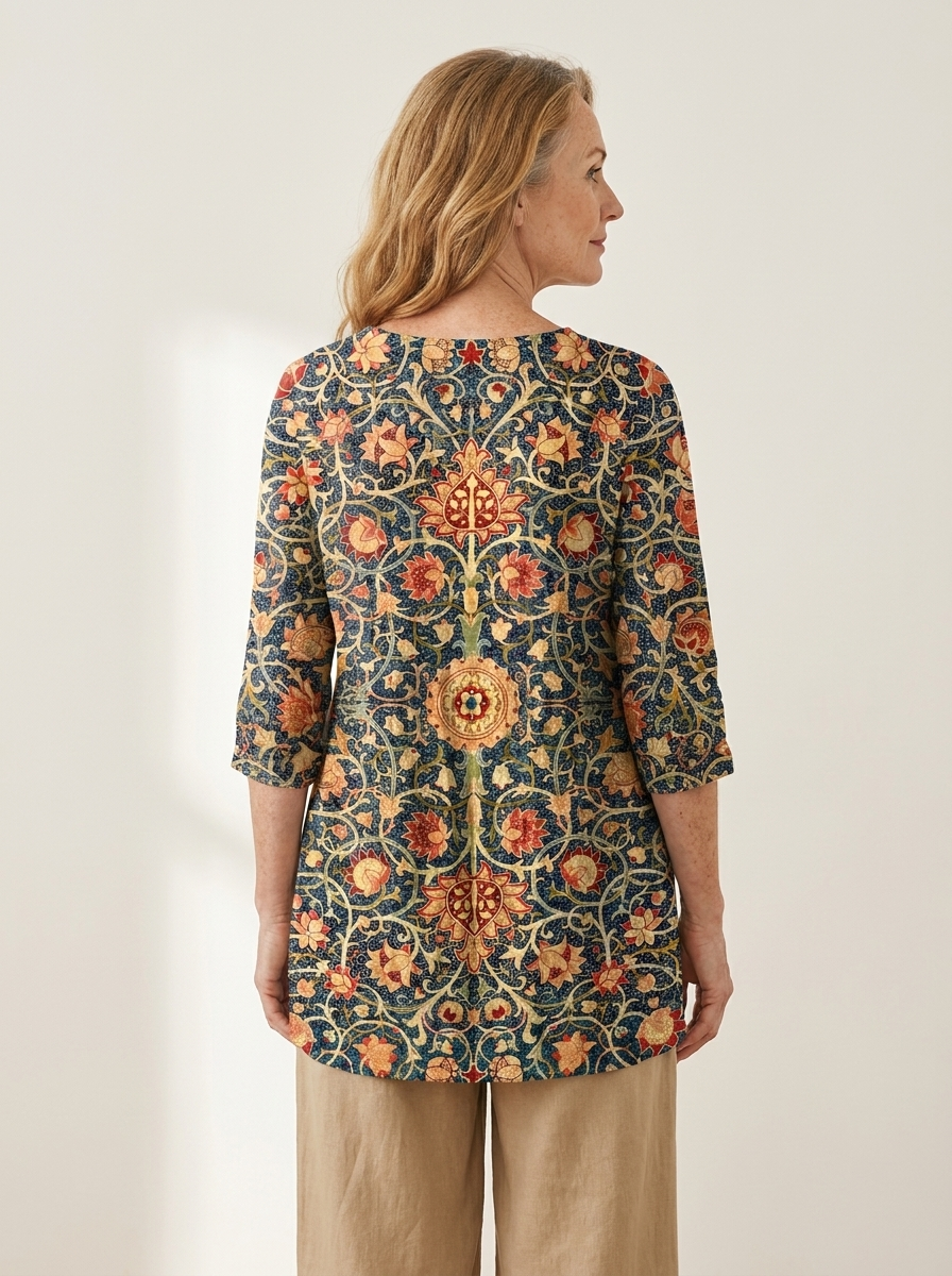 Celine | Long Blouse with V-Neck