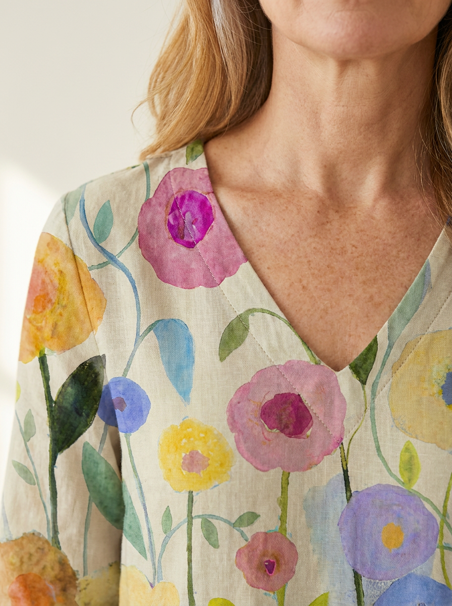 Louise | Long Blouse with V-Neck