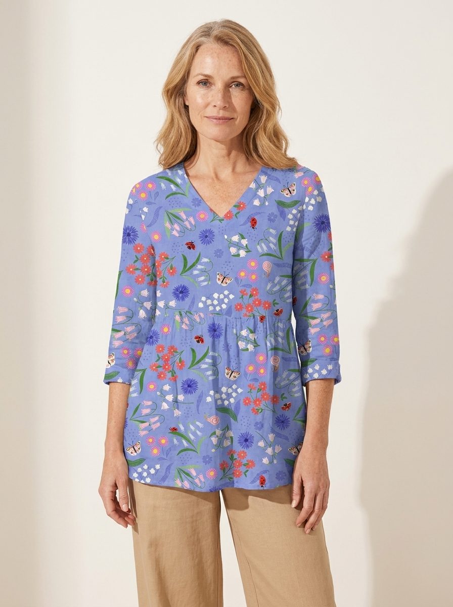 Aline | Long Blouse with V-Neck
