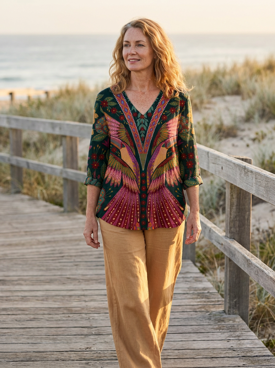 Manon | Long Blouse with V-Neck