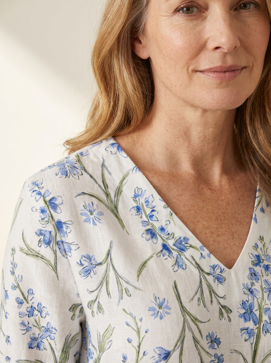 Jeanne | Long Blouse with V-Neck