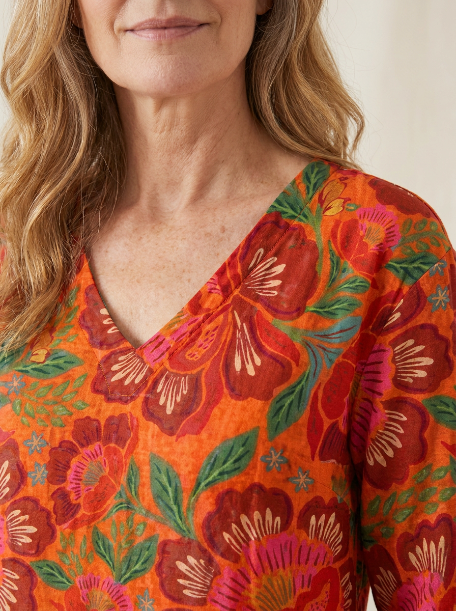 Marion | Long Blouse with V-Neck