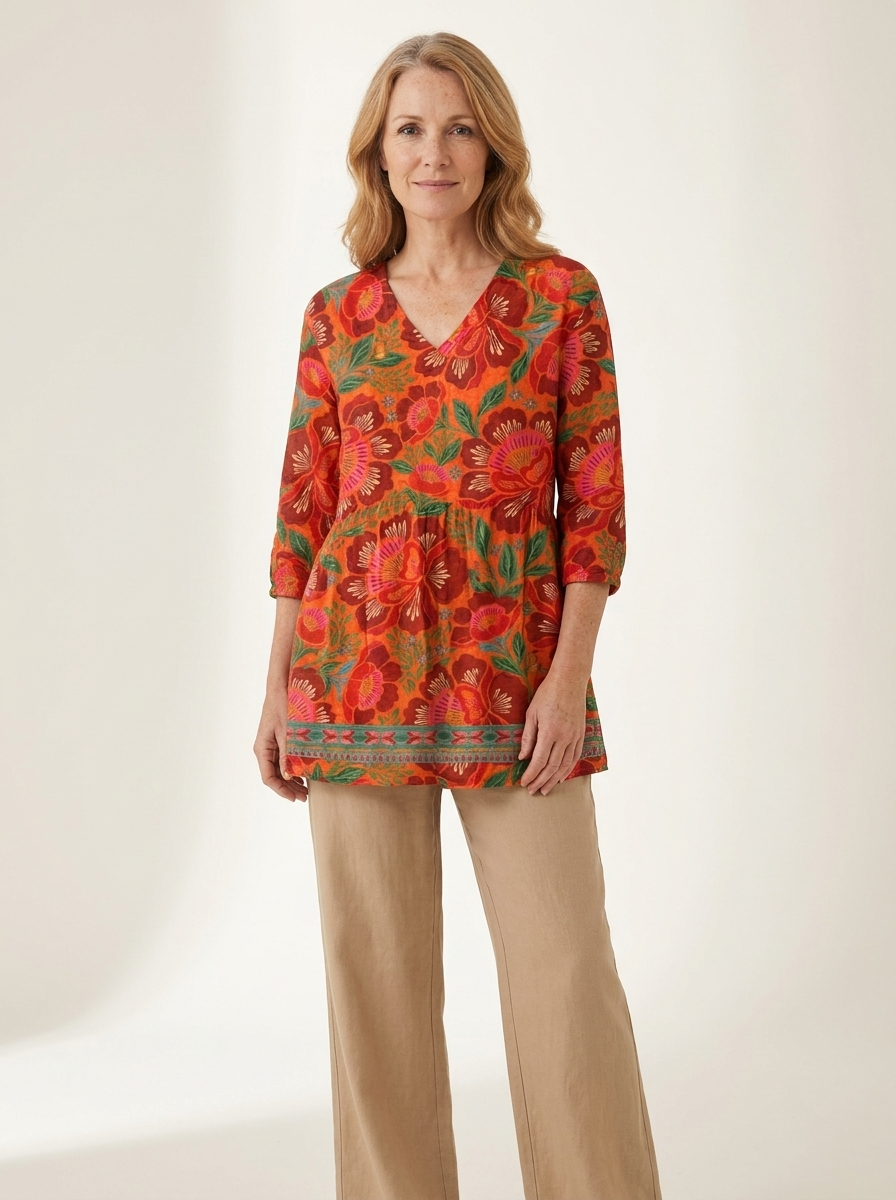 Marion | Long Blouse with V-Neck