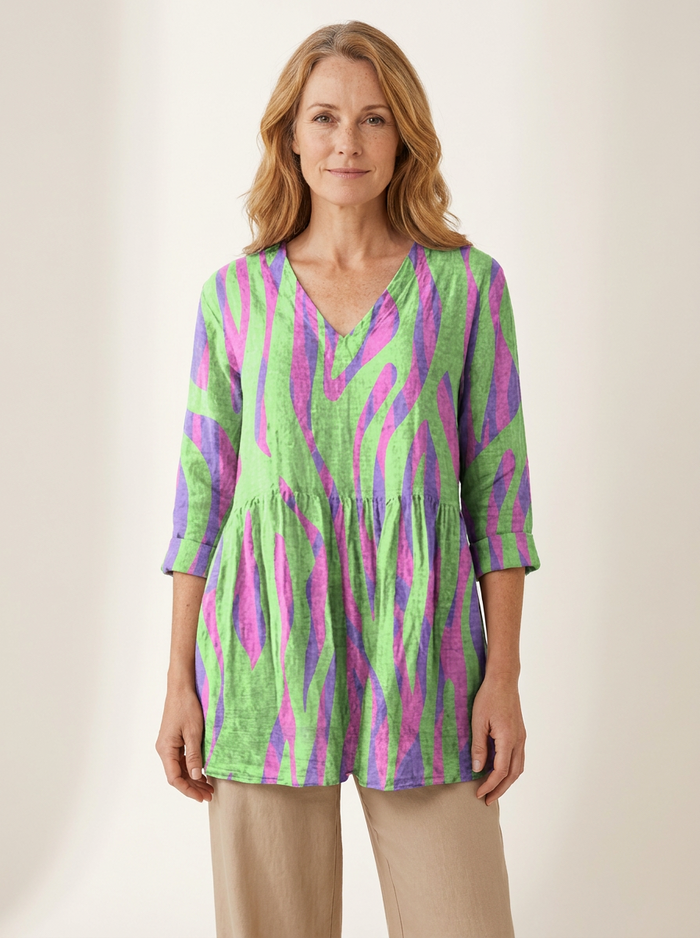 Oceane | Long Blouse with V-Neck