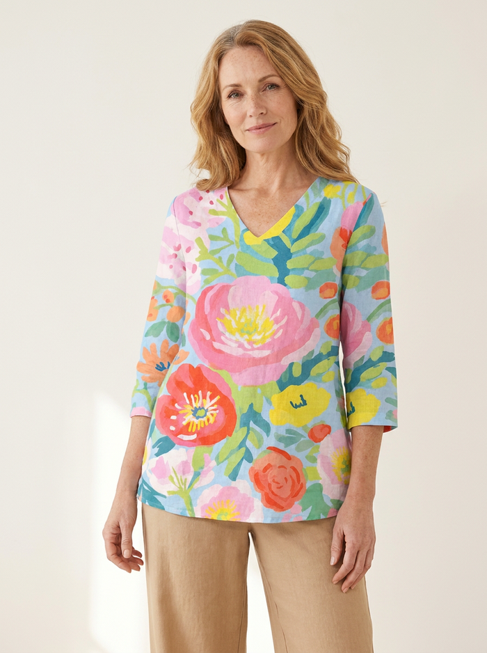 Helene | Long Blouse with V-Neck