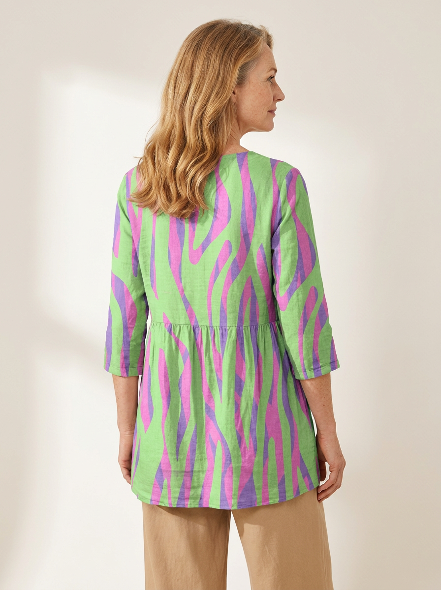 Oceane | Long Blouse with V-Neck