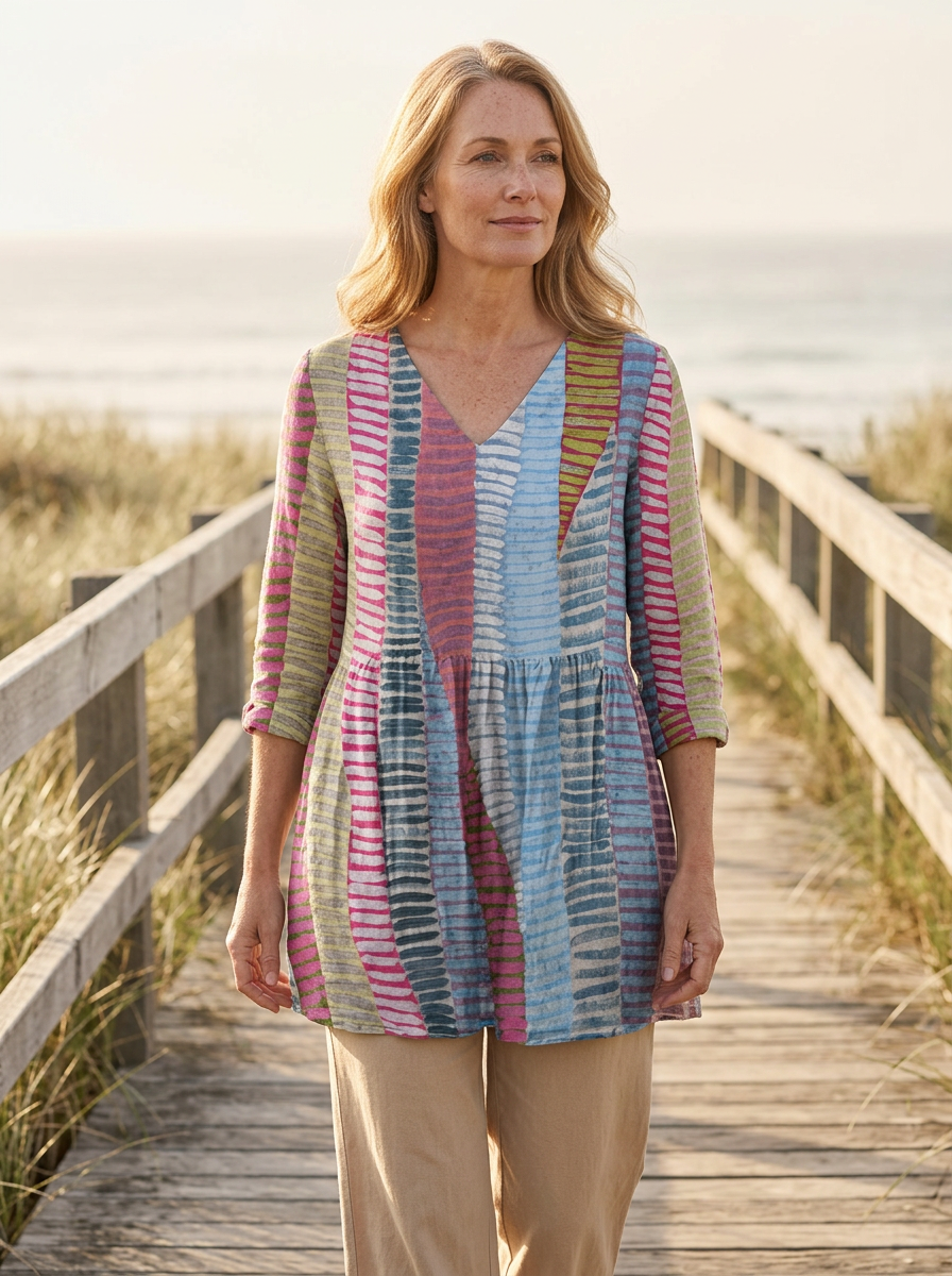 Anais | Long Blouse with V-Neck