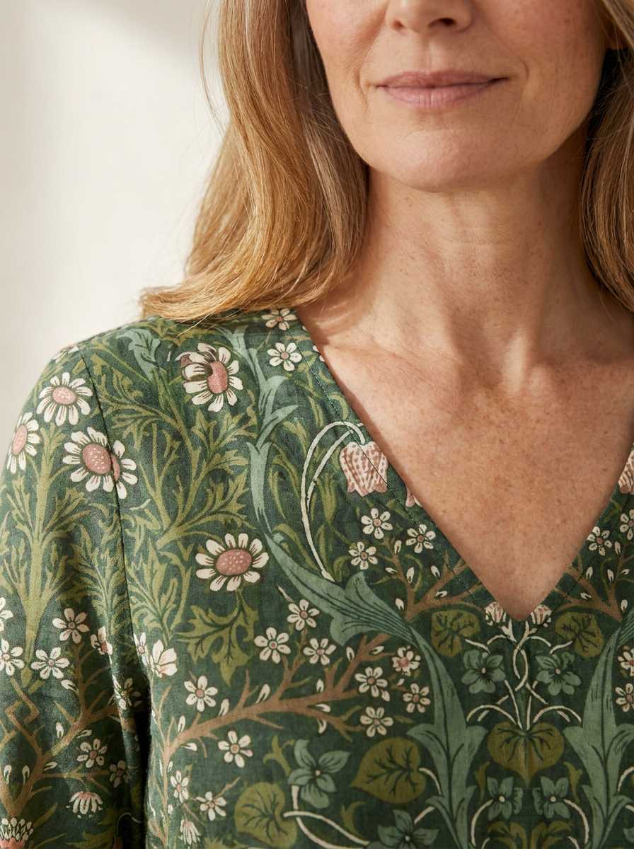 Julie | Long Blouse with V-Neck