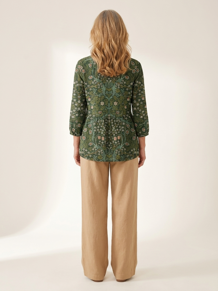 Julie | Long Blouse with V-Neck