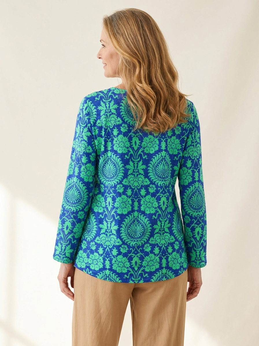 Ines | Long Blouse with V-Neck