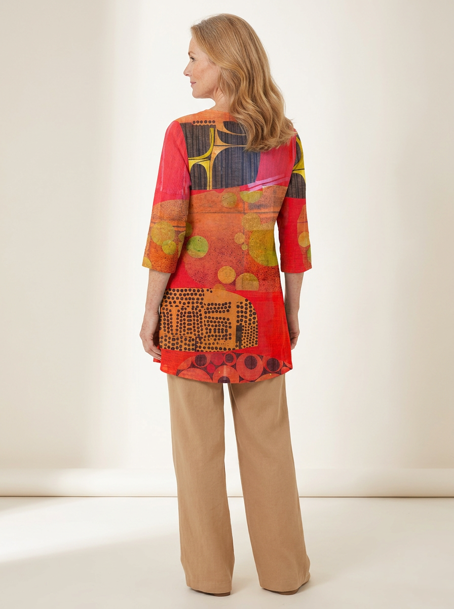 Lucie | Long Blouse with V-Neck