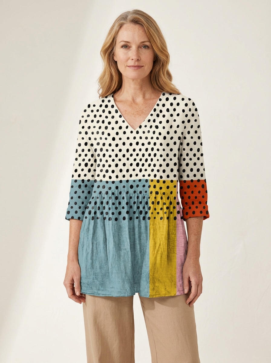 Valerie | Long Blouse with V-Neck