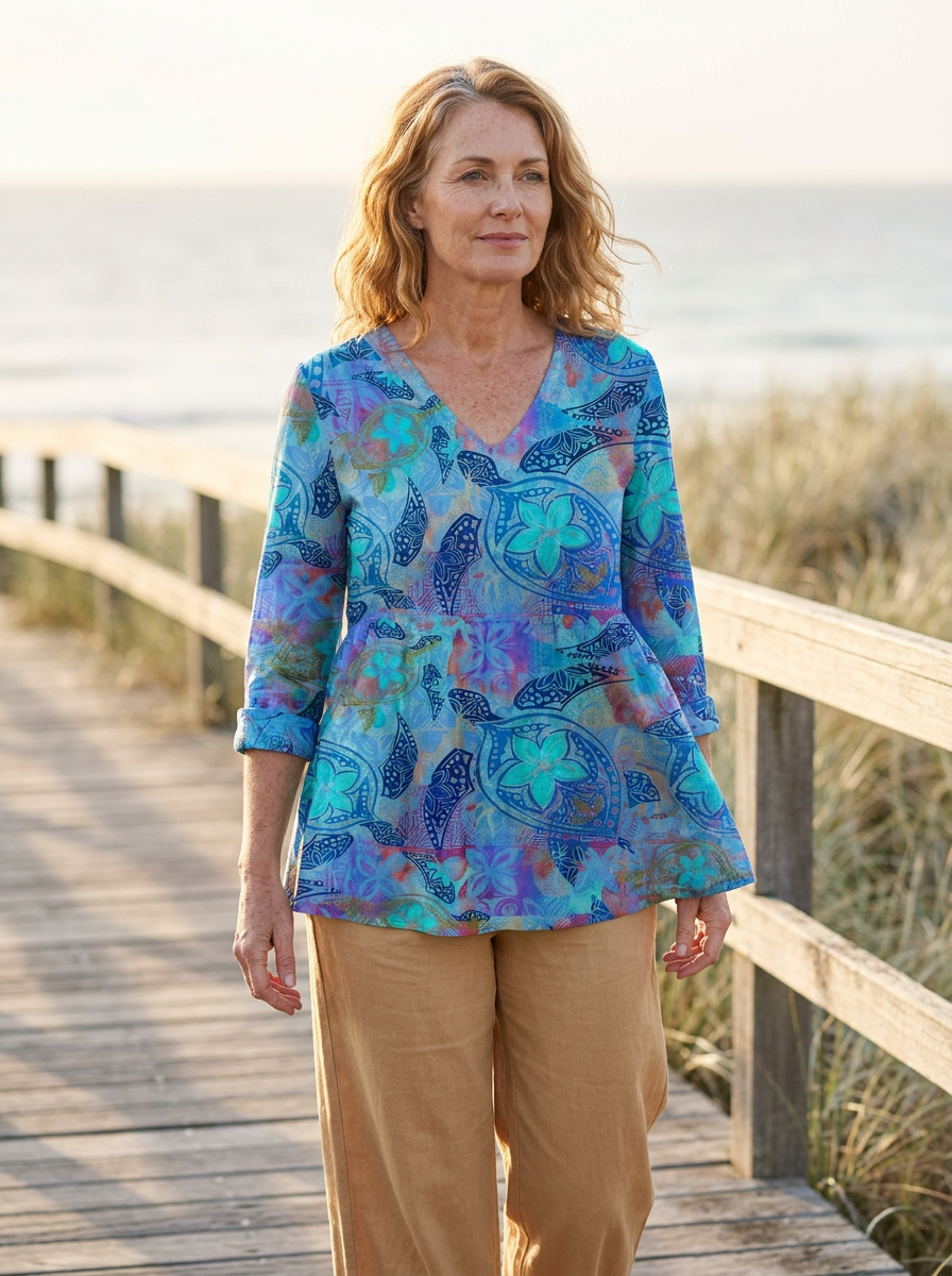 Juliette | Long Blouse with V-Neck