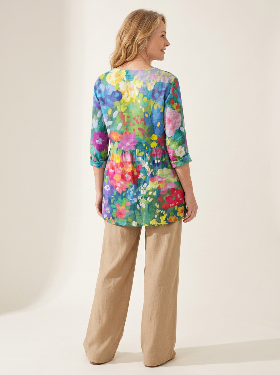 Maelle | Long Blouse with V-Neck
