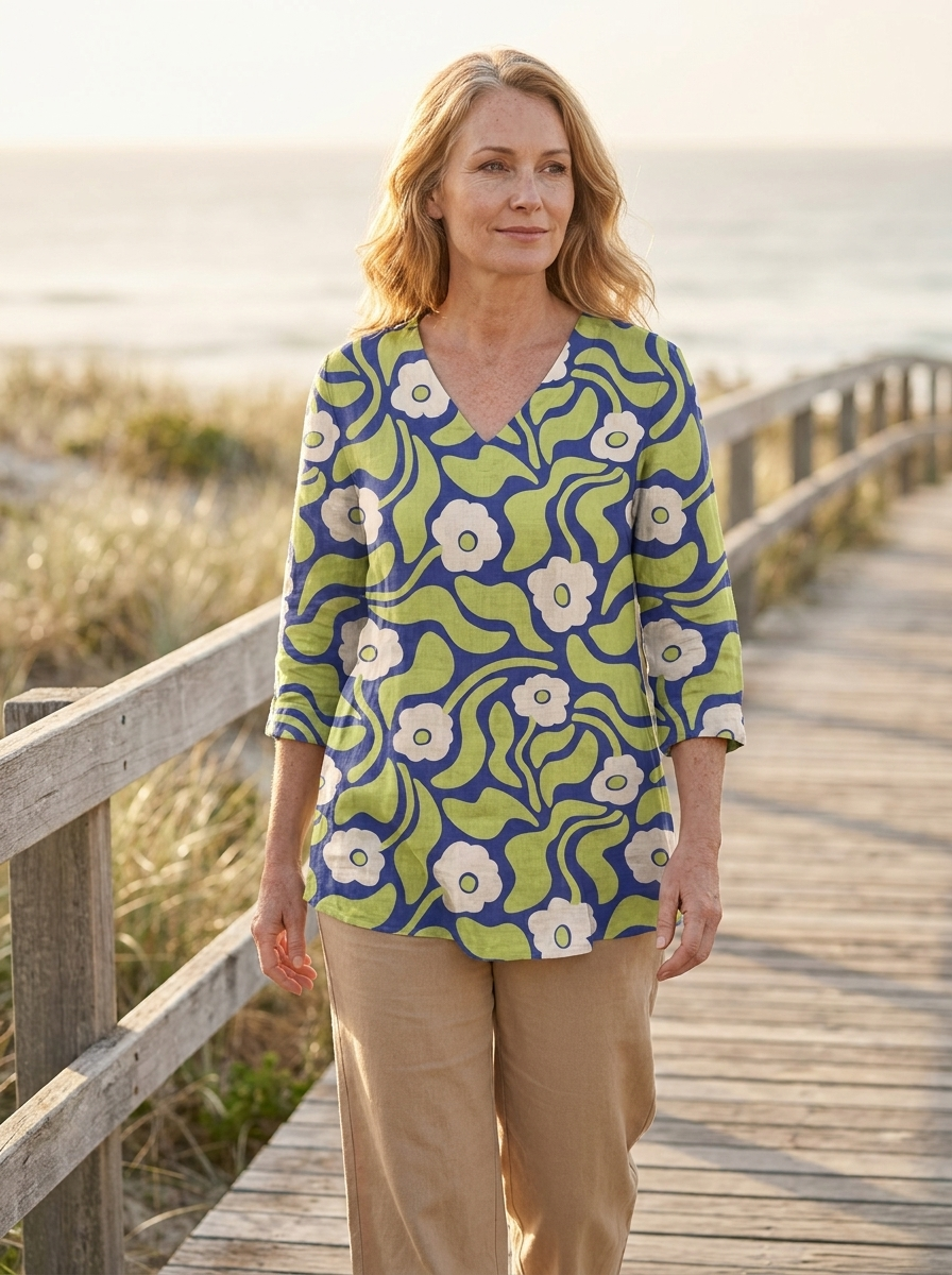 Elodie | Long Blouse with V-Neck
