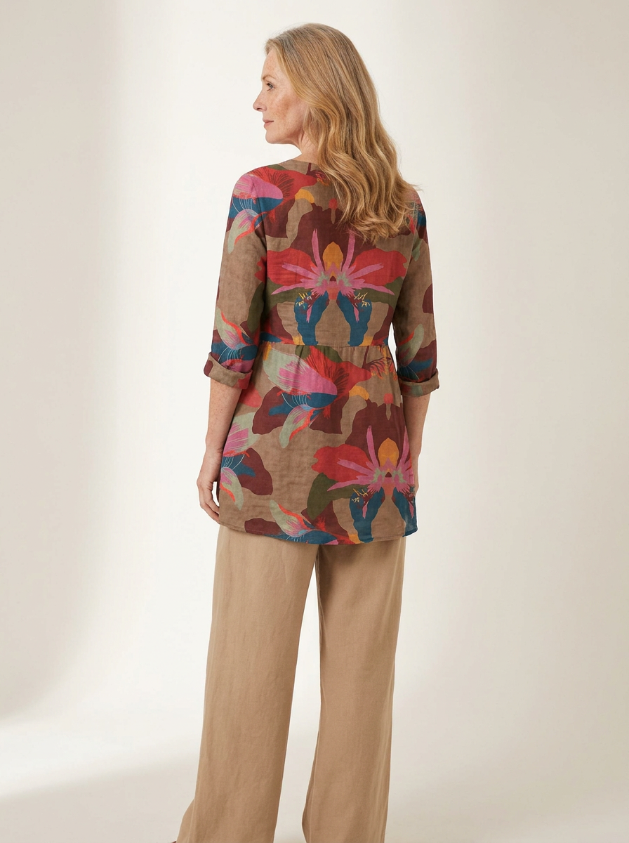 Sarah | Long Blouse with V-Neck