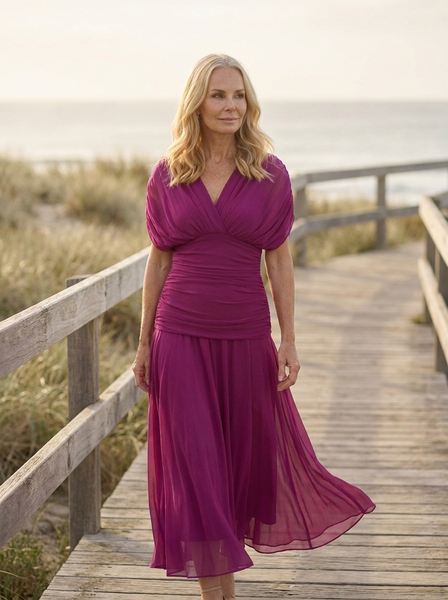 Fiona | Elegant Fuchsia Dress