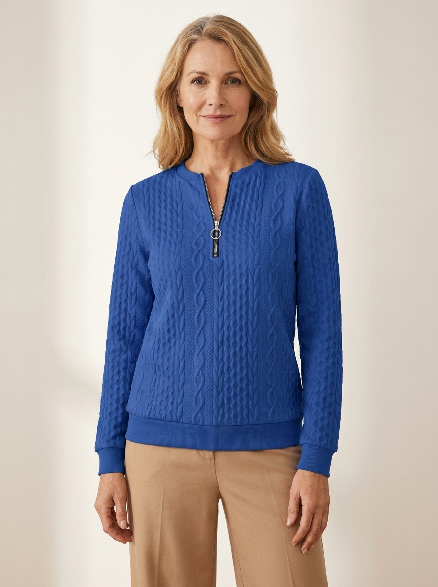 Willow | Classic Cable Zip Sweater