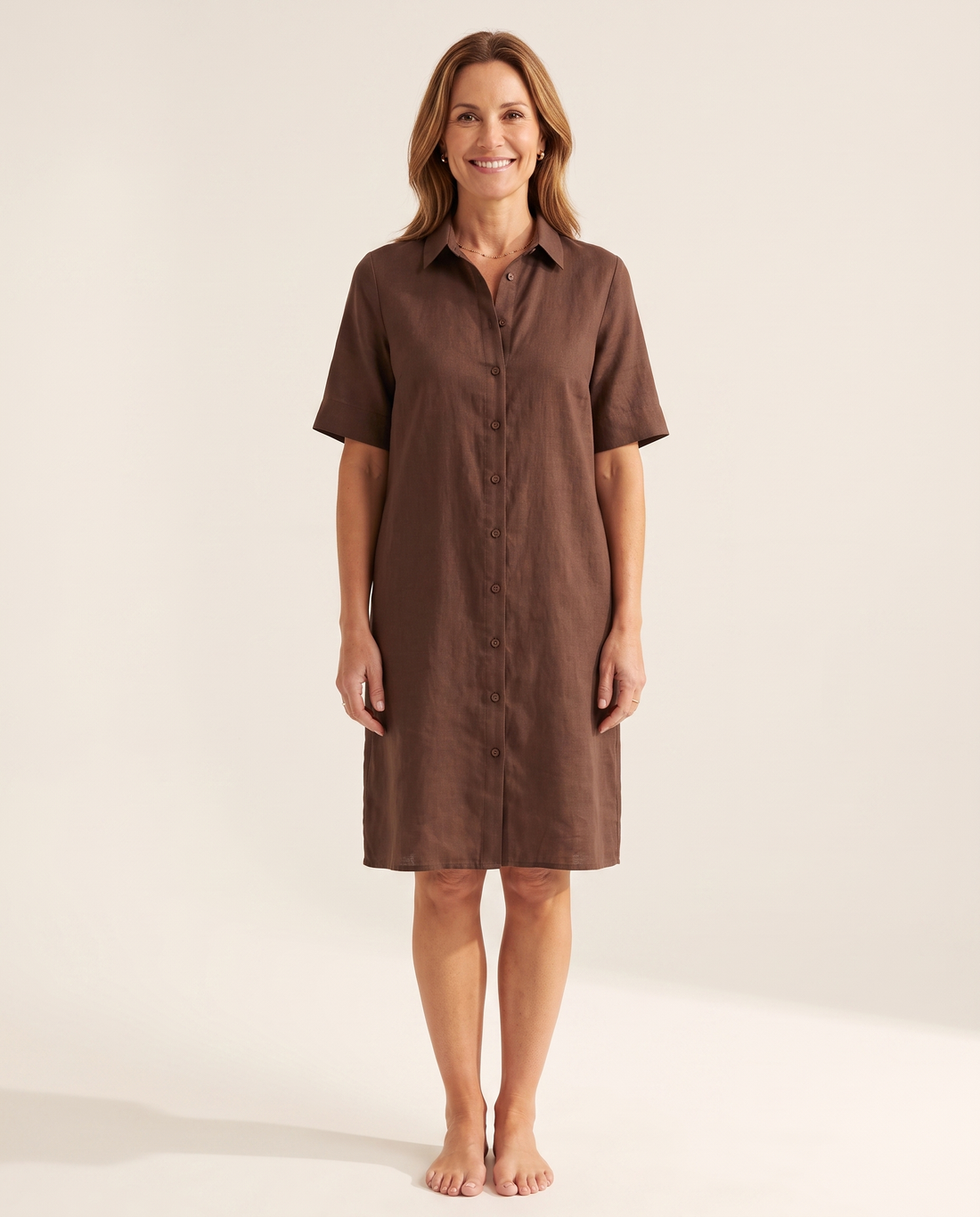Whitemore & Daughters - Harlie Mini Dress: Shirt-Collar Dress with Short Sleeves