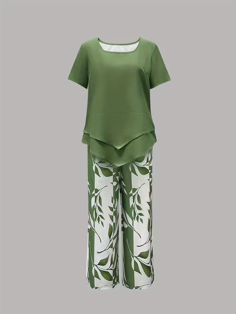 Casual Leaf Print Two-Piece Set Co-ord – Whitemore & Daughters