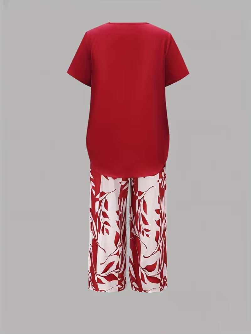 Casual Leaf Print Two-Piece Set Co-ord – Whitemore & Daughters