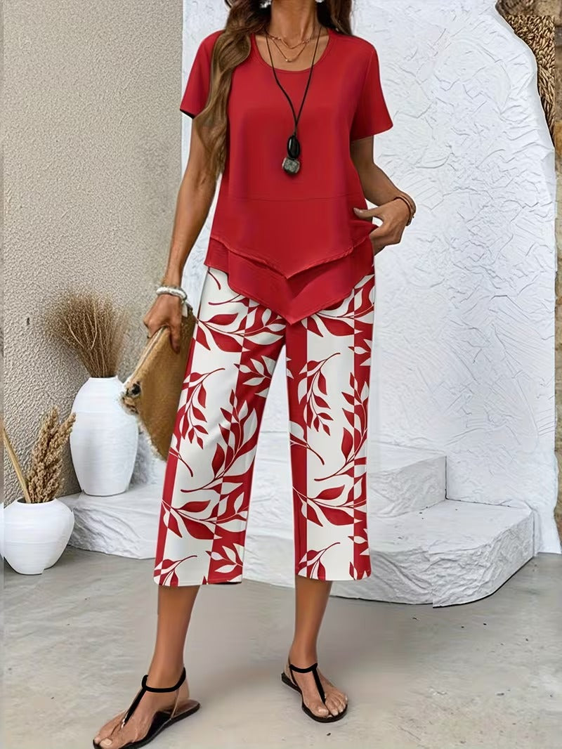 Casual Leaf Print Two-Piece Set Co-ord – Whitemore & Daughters