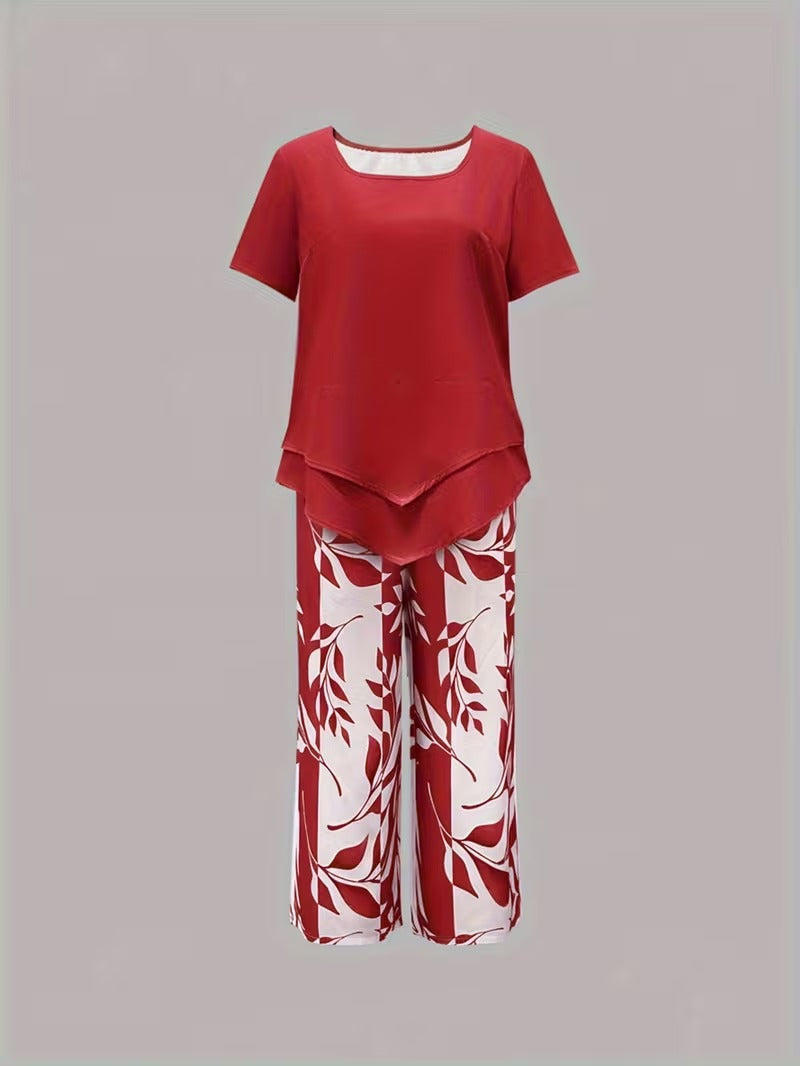 Casual Leaf Print Two-Piece Set Co-ord – Whitemore & Daughters