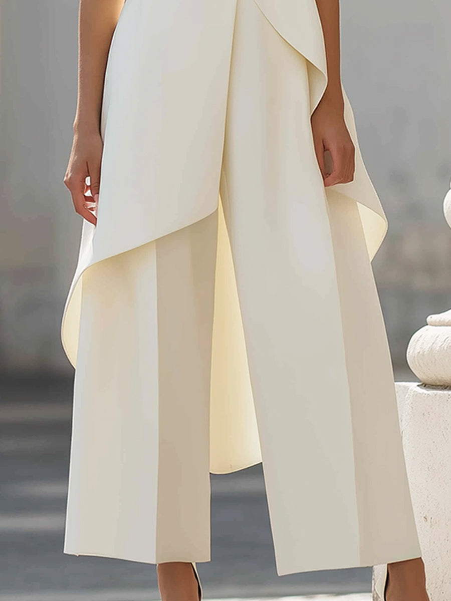 Asymmetric Layered Sleeveless Top & Wide-Leg Pants Set Co-ord – Whitemore & Daughters