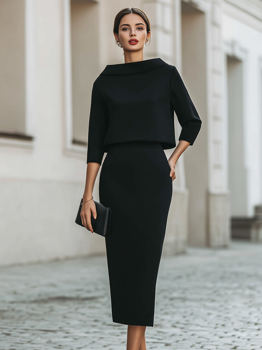 Boat Neck Top and Midi Skirt Set Co-ord – Whitemore & Daughters