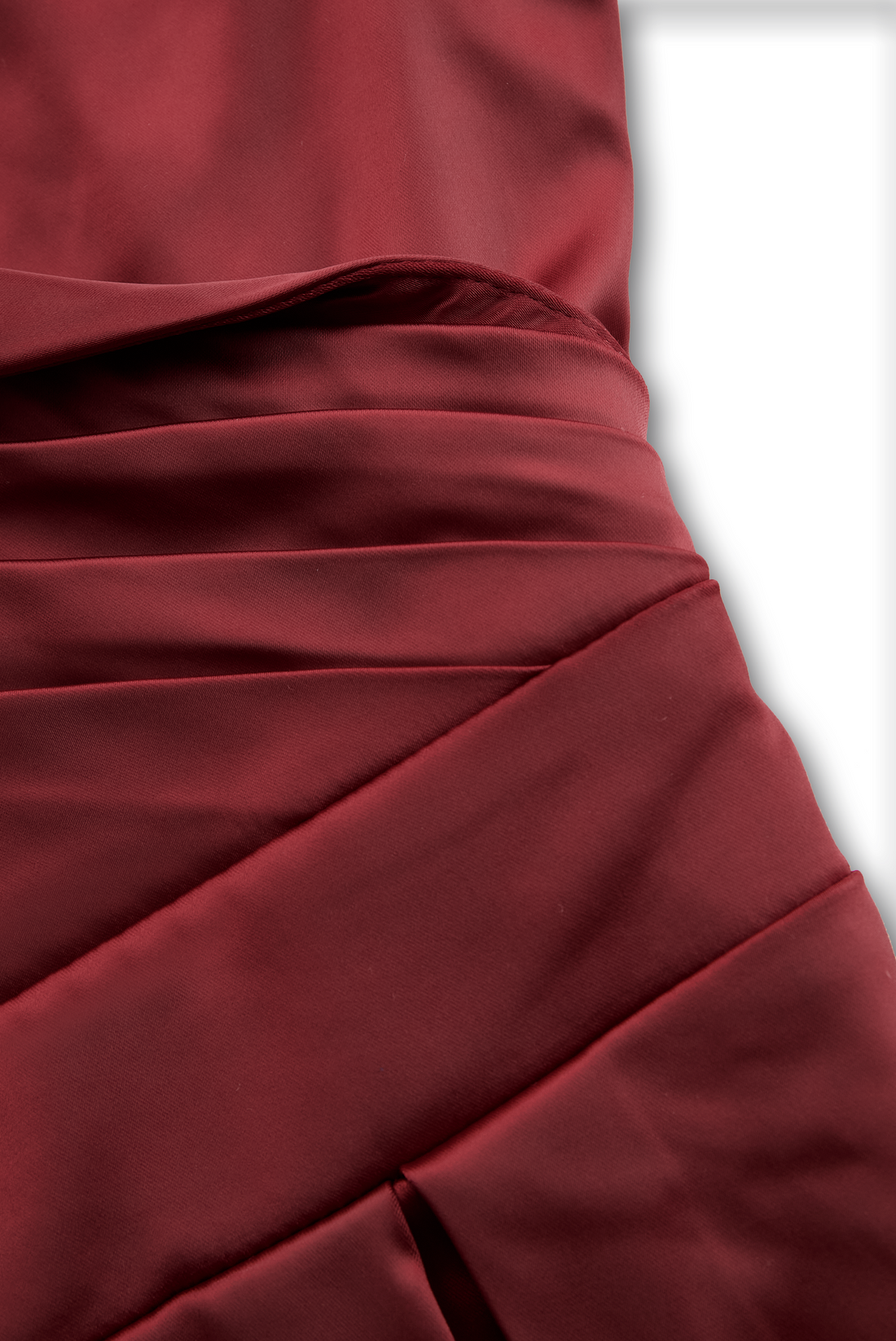 Whitemore & Daughters - Midi Dress: V-Neck Wrap Satin Dress with Full A-Line Skirt