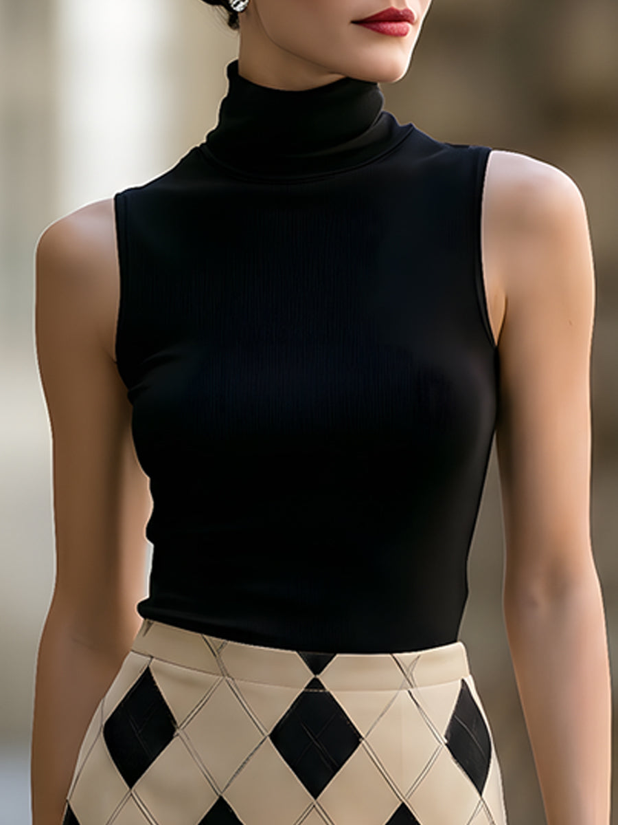 Black Turtleneck Sleeveless Co-ord – Whitemore & Daughters