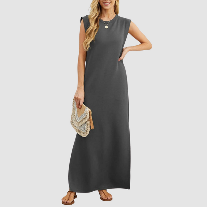 Whitemore & Daughters - Raegan Maxi Dress: Round-Neck Sleeveless Dress with Relaxed Silhouette