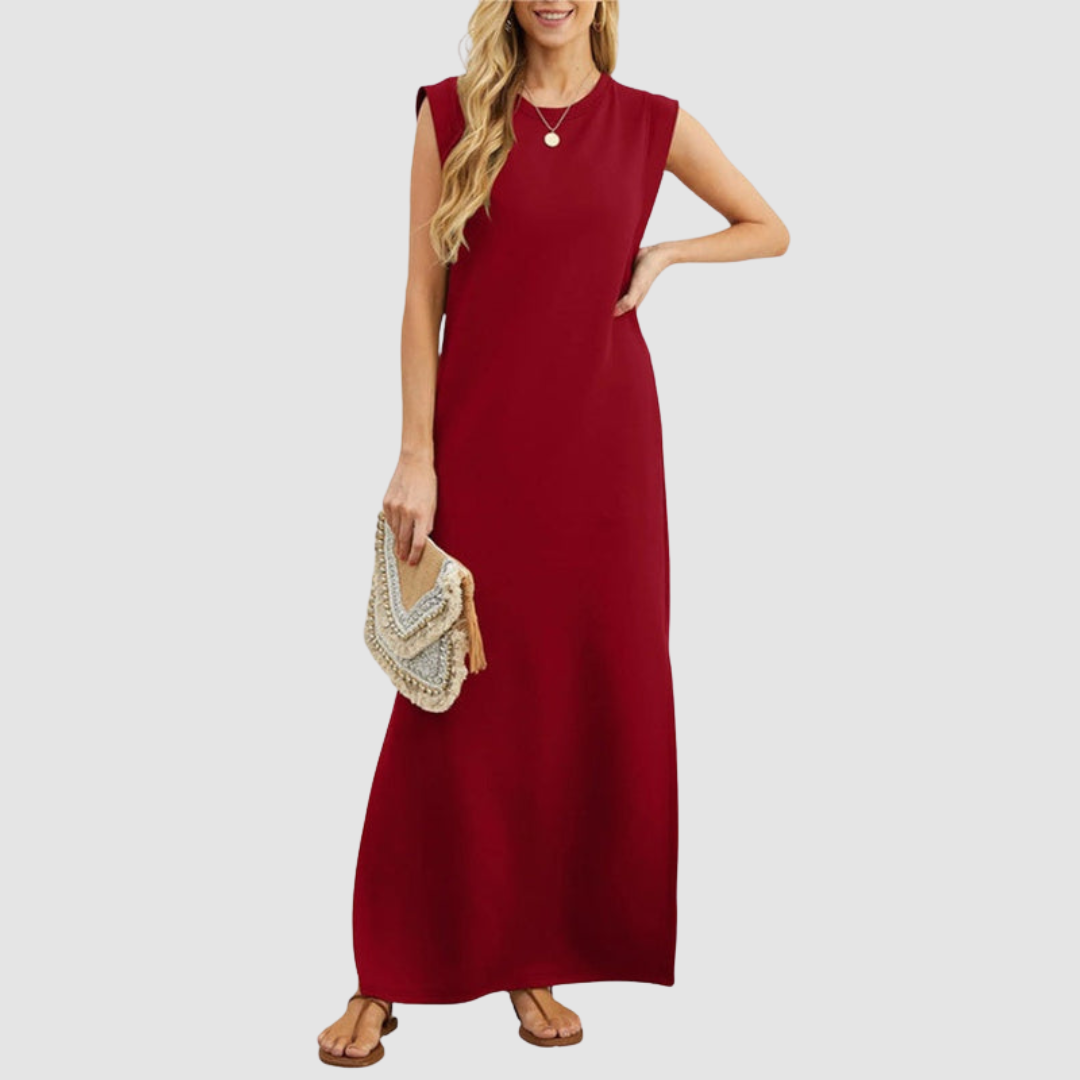 Whitemore & Daughters - Raegan Maxi Dress: Round-Neck Sleeveless Dress with Relaxed Silhouette