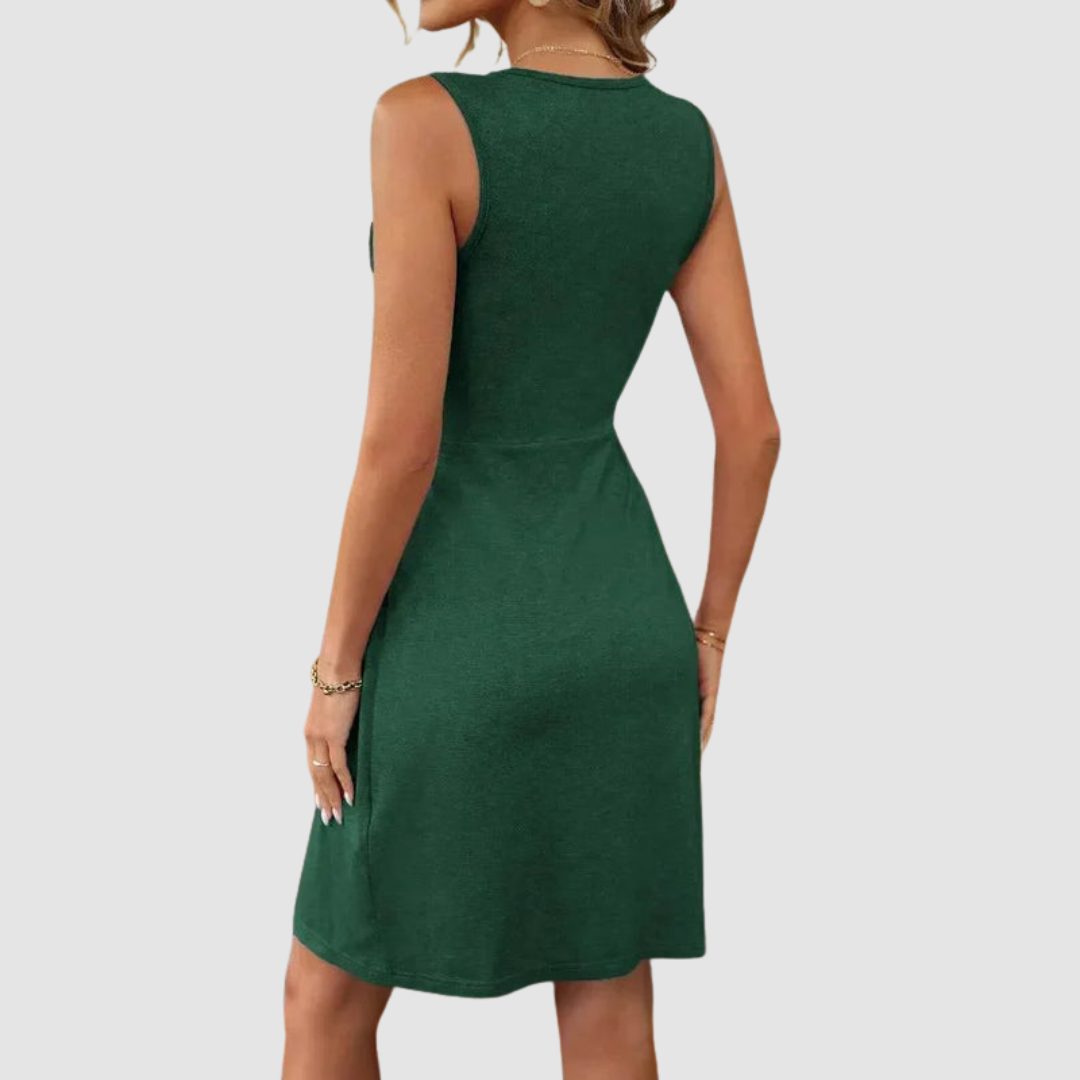 Whitemore & Daughters - Kassy Mini Dress: V-Neck Dress with Twist-Front Detail
