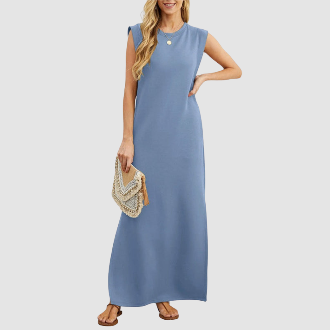 Whitemore & Daughters - Raegan Maxi Dress: Round-Neck Sleeveless Dress with Relaxed Silhouette
