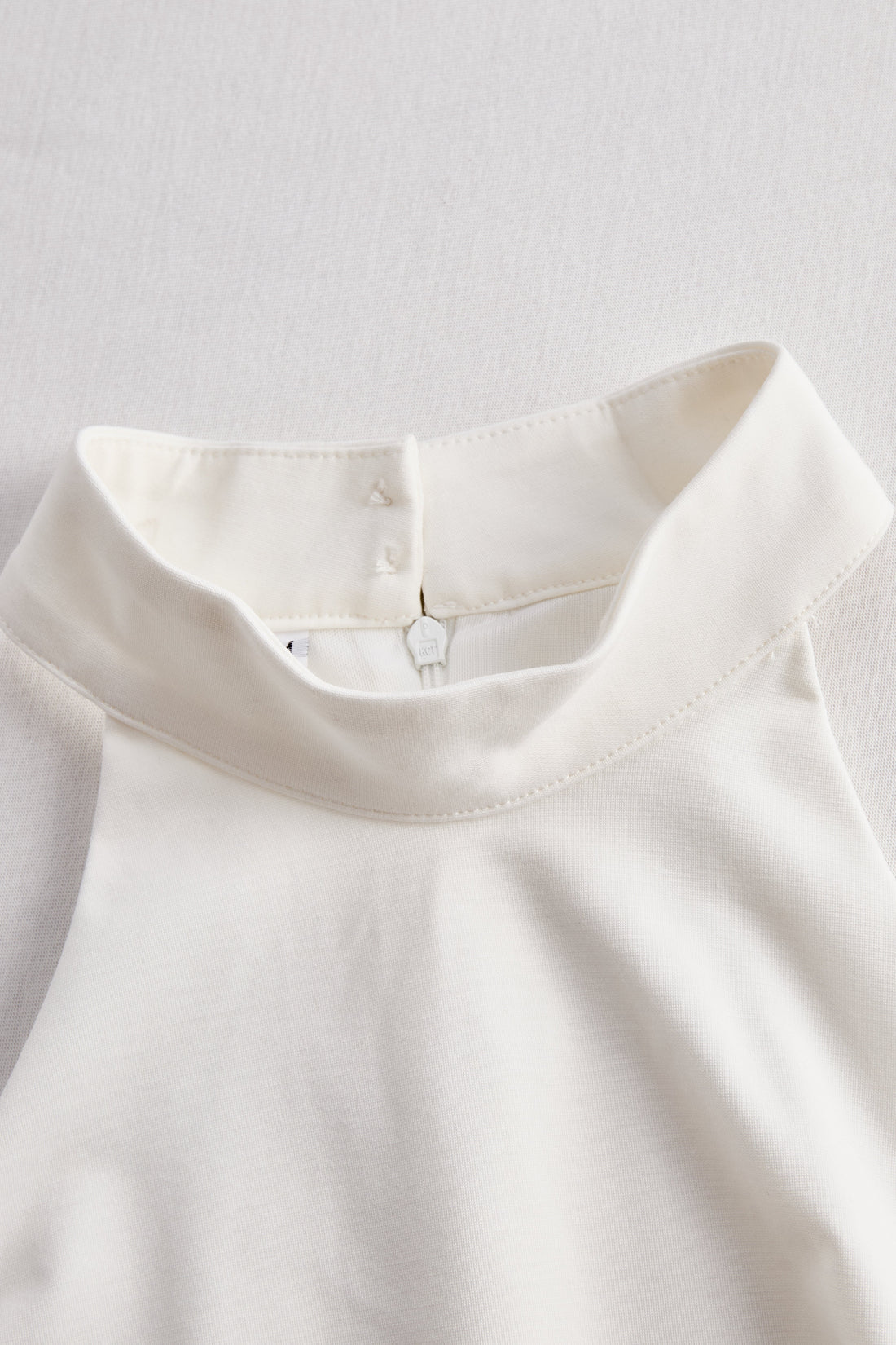 Whitemore & Daughters - Midi Dress: Halter-Neck Sheath Dress with Belted Waist