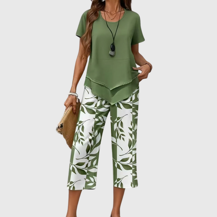 Casual Leaf Print Two-Piece Set Co-ord – Whitemore & Daughters