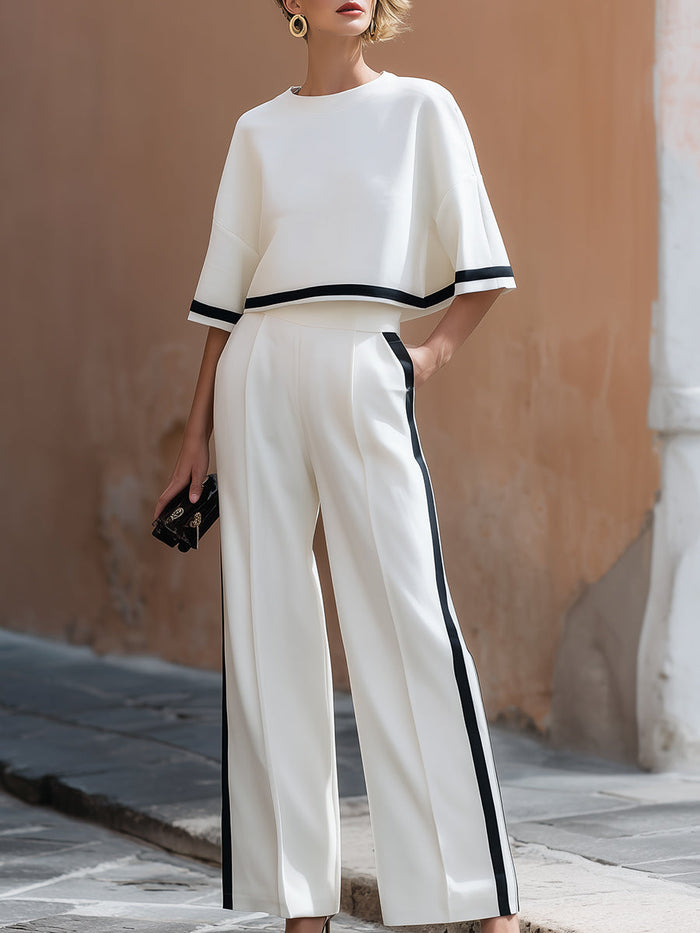 White Boxy Top & Wide-Leg Pants Co-ord – Whitemore & Daughters