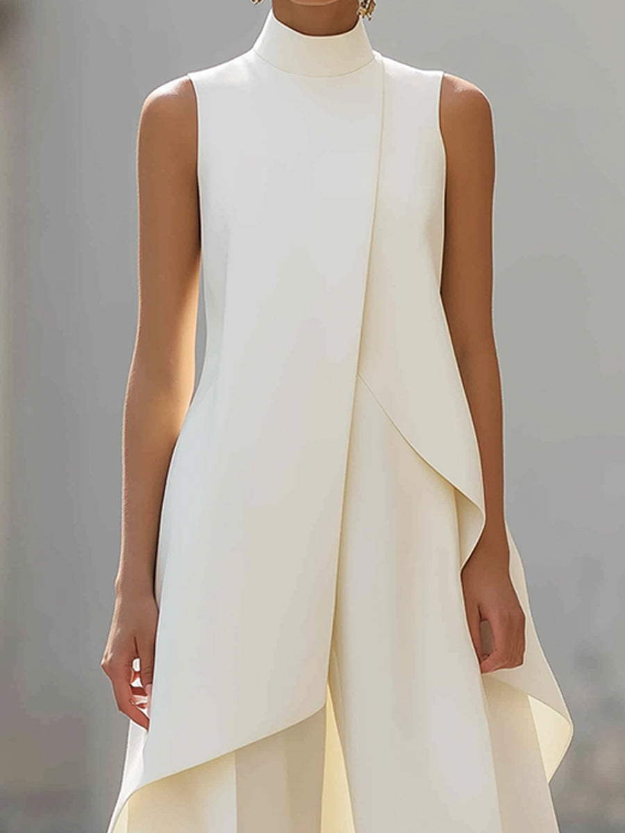 Asymmetric Layered Sleeveless Top & Wide-Leg Pants Set Co-ord – Whitemore & Daughters